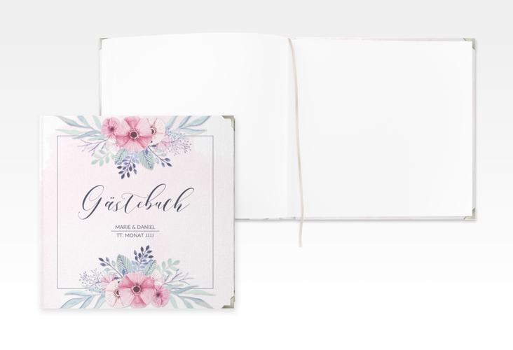 Gästebuch Selection Hochzeit Surfinia Leinen-Hardcover rosa