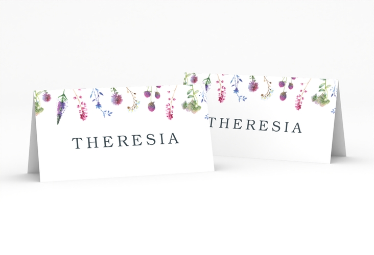 Tischkarte Hochzeit Wildblumen Tischkarten weiss