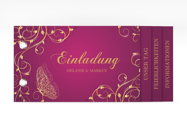 Hochzeitseinladung Eternity Booklet pink