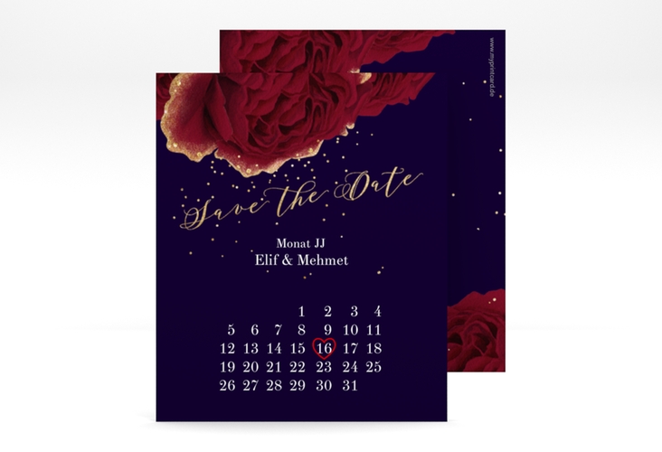 Save the Date-Kalenderblatt Cherie Kalenderblatt-Karte schwarz