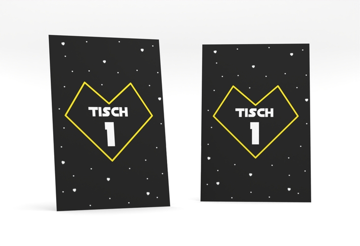 Tischnummer Hochzeit Starlove Tischaufsteller mit Sci-Fi-Universum
