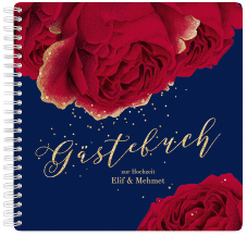 Klick: Details zu Gästebuch Hochzeit "Cherie" anzeigen Gästebuch Hochzeit Cherie Ringbindung gold