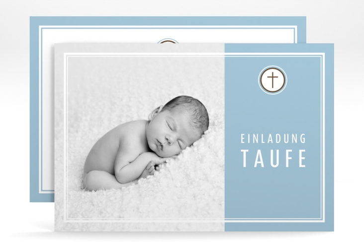 Einladungskarte Taufe Belle A6 Karte quer hochglanz