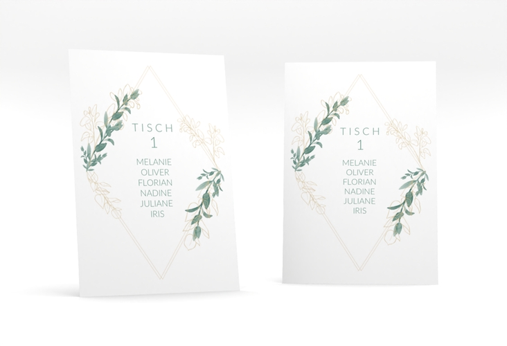 Tischaufsteller Hochzeit Verde Tischaufsteller weiss
