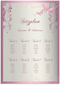 Klick: Details zu Sitzplan Leinwand Hochzeit "Toulouse" anzeigen Sitzplan Leinwand Hochzeit "Toulouse" 50 x 70 cm Leinwand rot