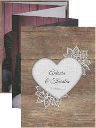 Foto-Leporello Hochzeit Spitze Leporello braun