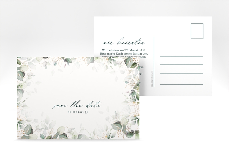 Save the Date-Postkarte Poesia A6 Postkarte weiss