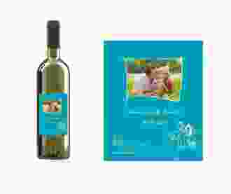 Etichette vino matrimonio collezione Pisa Etikett Weinflasche 4er Set azzuro