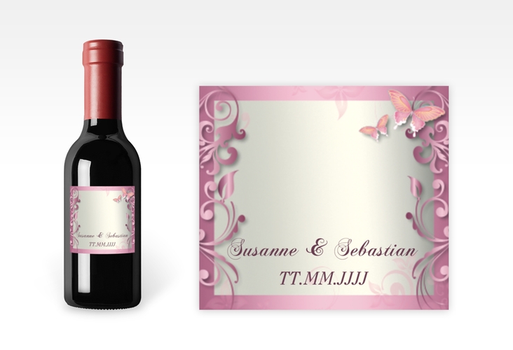 Piccoloetikett Hochzeit Toulouse Etikett Piccolo rosa