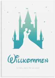 Klick: Details zu Willkommensschild Leinwand "Castle" anzeigen Willkommensschild Leinwand Castle 50 x 70 cm Leinwand tuerkis