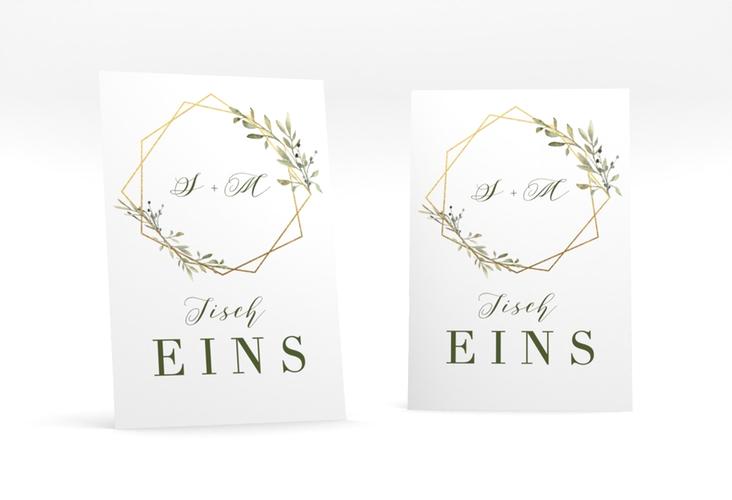 Tischnummer Hochzeit Acacia Tischaufsteller weiss