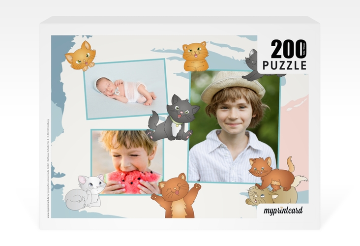 Fotopuzzle 200 Teile Katzenpfote 200 Teile blau