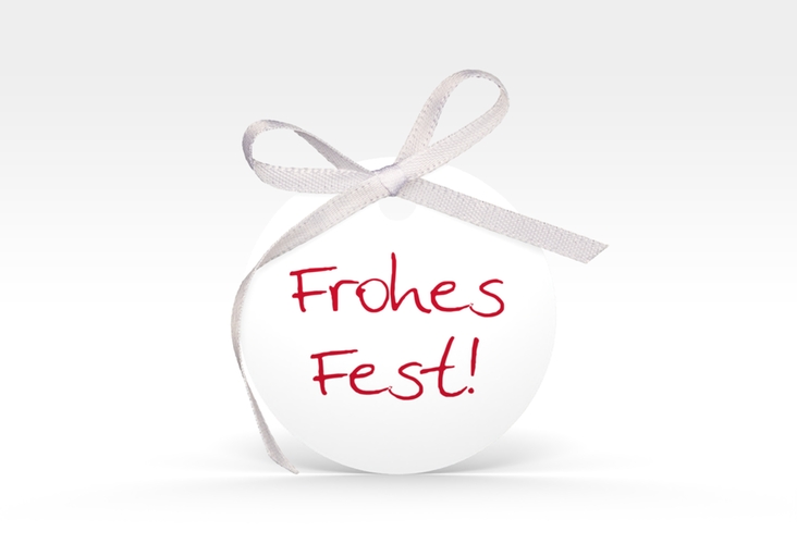 Geschenkanhänger Weihnachten Joy Geschenkanhänger, rund rot