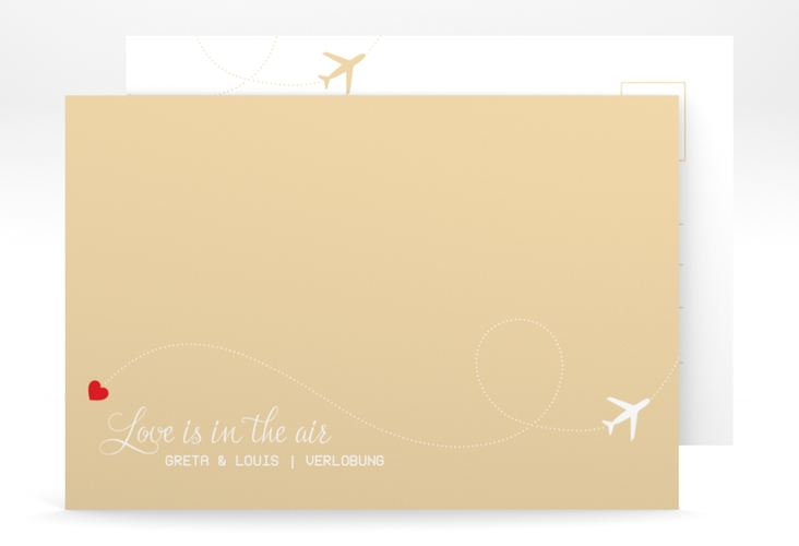 Verlobungskarte Hochzeit Weddingpass A6 Postkarte beige