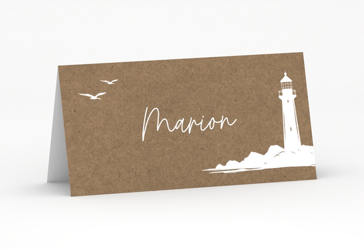 Tischkarte Hochzeit Leuchtturm Tischkarten Kraftpapier