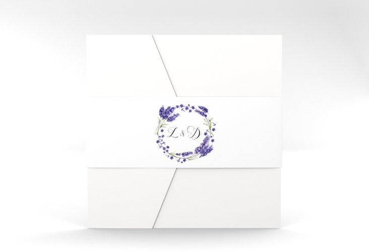Hochzeitseinladung Lavendel Pocketfold