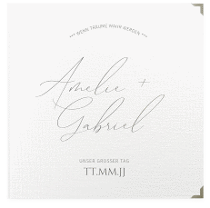 Klick: Details zu Gästebuch Selection Hochzeit "Federschrift" anzeigen Gästebuch Selection Hochzeit Federschrift Leinen-Hardcover weiss in schlichtem Design mit Kalligrafie