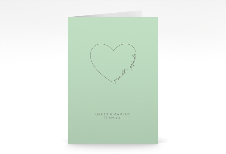 Einladungskarte Hochzeit Lebenstraum A6 Klappkarte hoch mint hochglanz