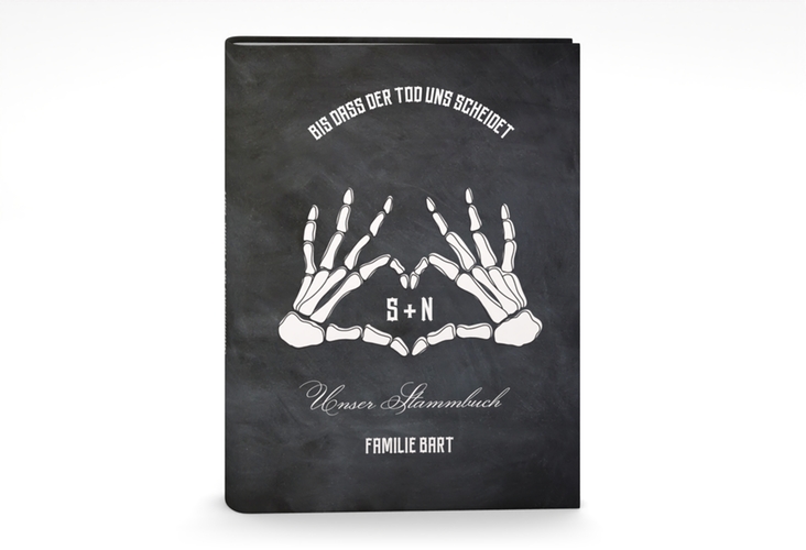 Stammbuch A5 Skeleton Stammbuch A5 schwarz mit Skelett-Händen