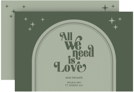 Klick: Details zu Save the Date-Karte "Groovy" anzeigen Save the Date-Karte Groovy A6 Karte quer gruen