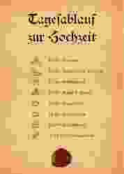 Tagesablauf Poster Hochzeit Mittelalter 50 x 70 cm Poster beige