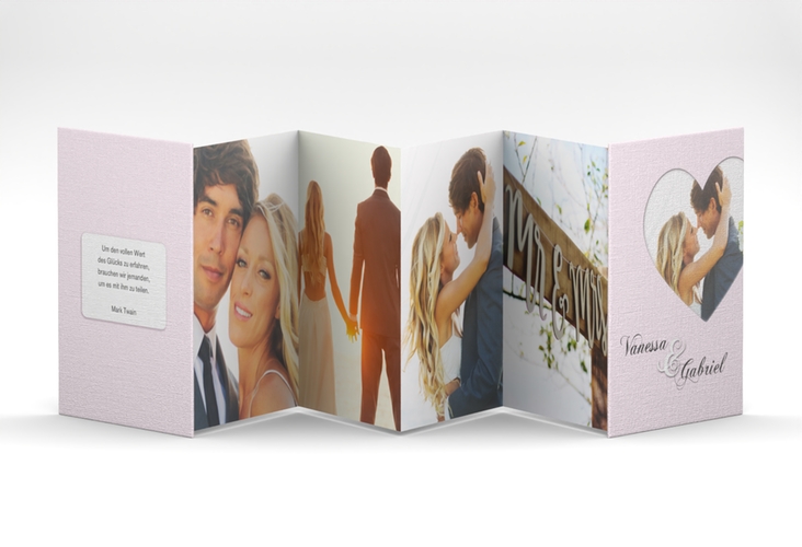 Foto-Leporello Hochzeit Sweetheart Leporello rosa