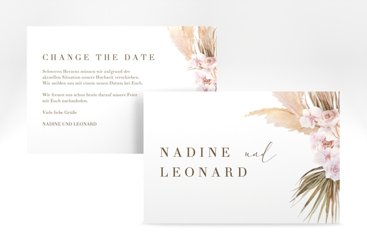 Change the Date-Karte Nude A6 Karte quer weiss hochglanz