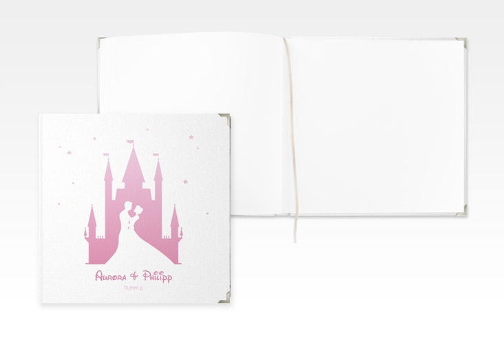 Gästebuch Selection Hochzeit Castle Leinen-Hardcover rosa