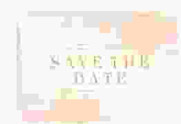 Save the Date-Karte Blush A6 Karte quer orange