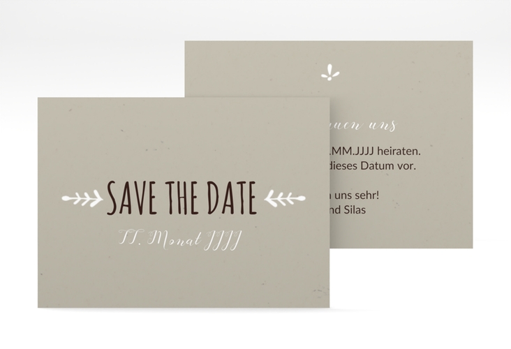 Save the Date-Visitenkarte Eden Visitenkarte quer weiss hochglanz