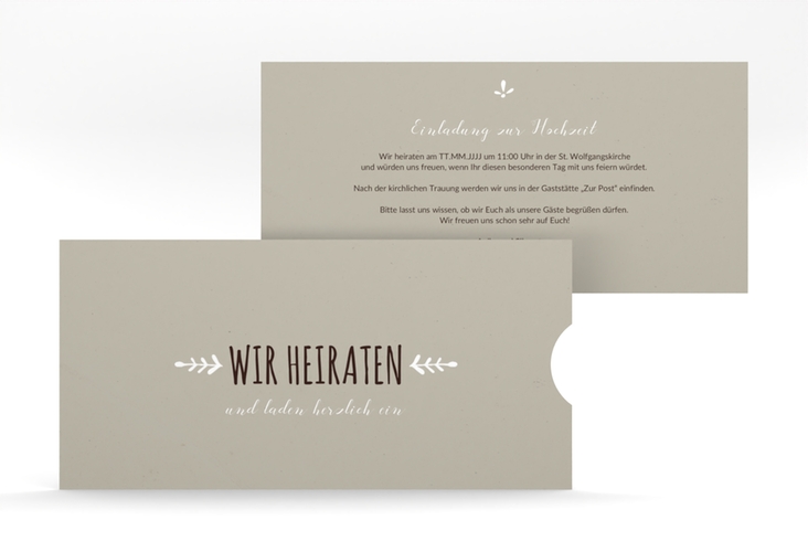 Hochzeitseinladung Eden Einsteckkarte weiss