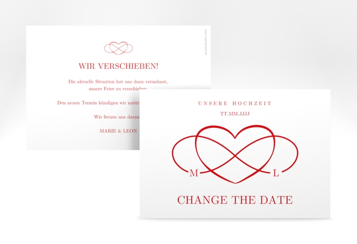 Change the Date-Karte Infinity A6 Karte quer rot hochglanz