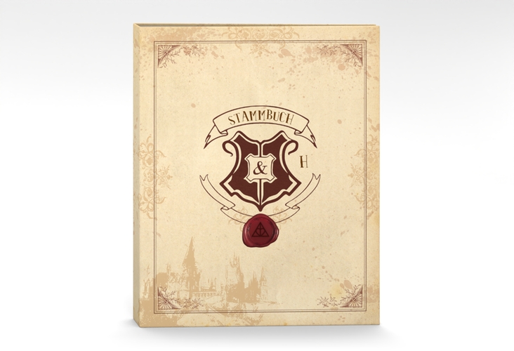 Stammbuch A4 Zauberkunst Stammbuch A4 mit Fantasy-Wappen, Siegel und Zauberschule