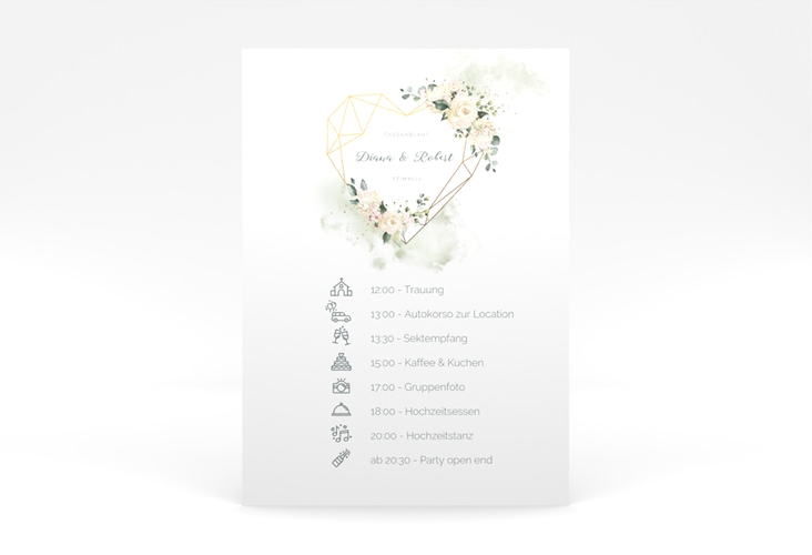 Tagesablauf Poster Hochzeit Adore 50 x 70 cm Poster
