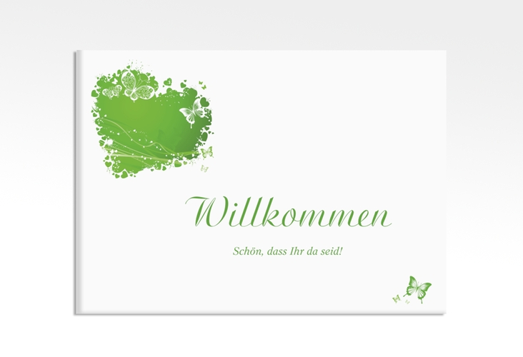 Willkommensschild Leinwand Mailand 70 x 50 cm Leinwand gruen