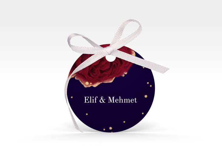 Geschenkanhänger Hochzeit Cherie Geschenkanhänger, rund schwarz hochglanz