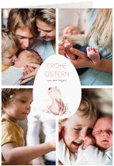 Osterkarte Easter A6 Klappkarte hoch apricot