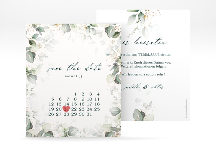 Save the Date-Kalenderblatt Poesia Kalenderblatt-Karte weiss