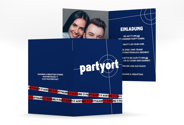 Einladungskarte "Partyort" A6 Klappkarte