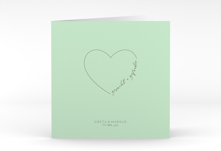 Hochzeitseinladung Lebenstraum quadr. Klappkarte mint