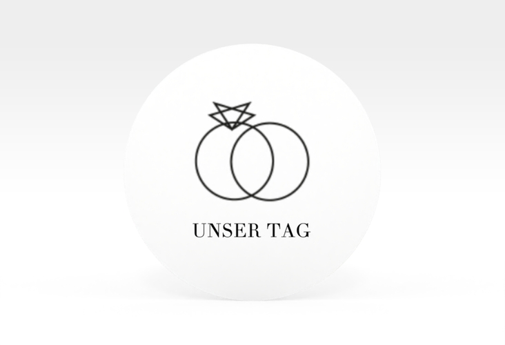 Aufkleber Hochzeit Rings Aufkleber, selbstklebend, rund weiss