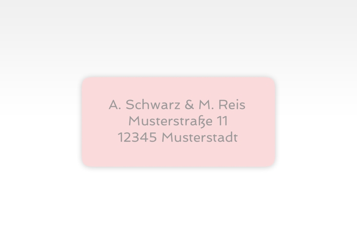 Absenderetikett Hochzeit Traufe 45,7 x 21,2 mm rosa