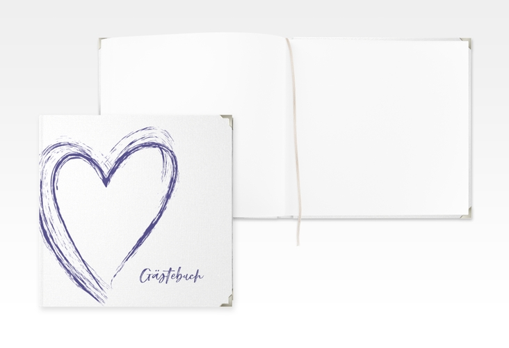 Gästebuch Selection Hochzeit Liebe Leinen-Hardcover blau