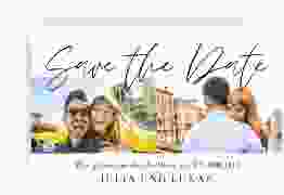 Save the Date-Karte Liebesreise A6 Karte quer bunt