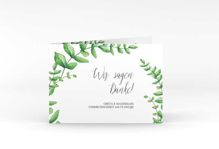 Danksagungskarte Hochzeit "Botanic" DIN A6 Klappkarte quer