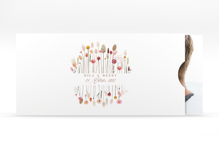 Hochzeitseinladung Driedflower Einsteckkarte weiss