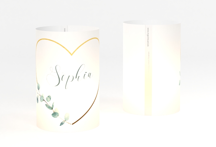 Windlicht Hochzeit Greenheart Windlicht mit elegantem Herz und Eukalyptus-Zweig