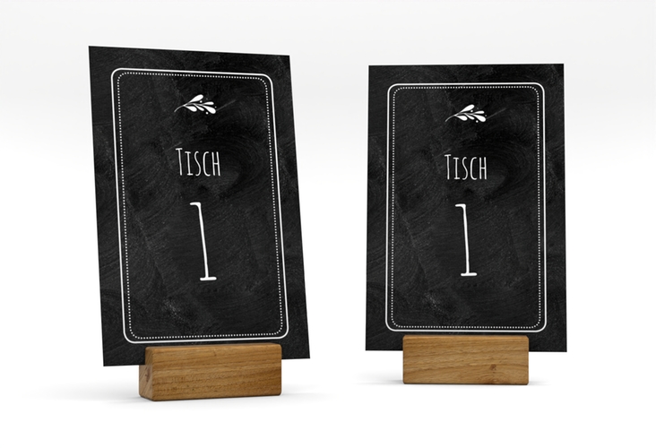 Tischnummer Hochzeit Chalk Tischaufsteller schwarz