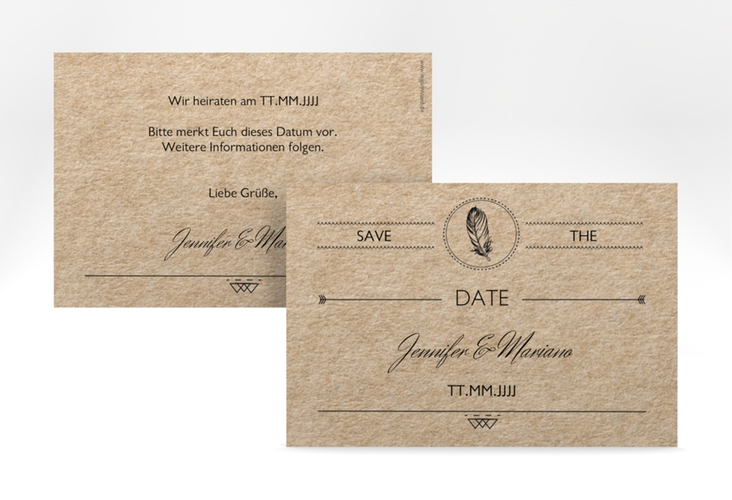 Save the Date-Karte Hochzeit Colorado A6 Karte quer Kraftpapier hochglanz