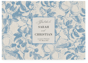 Klick: Details zu Gästebuch A4 quer "Toile" anzeigen Gästebuch A4 quer Toile A4 quer, Hardcover blau mit Blättermuster im Toile-de-Jouy-Stil